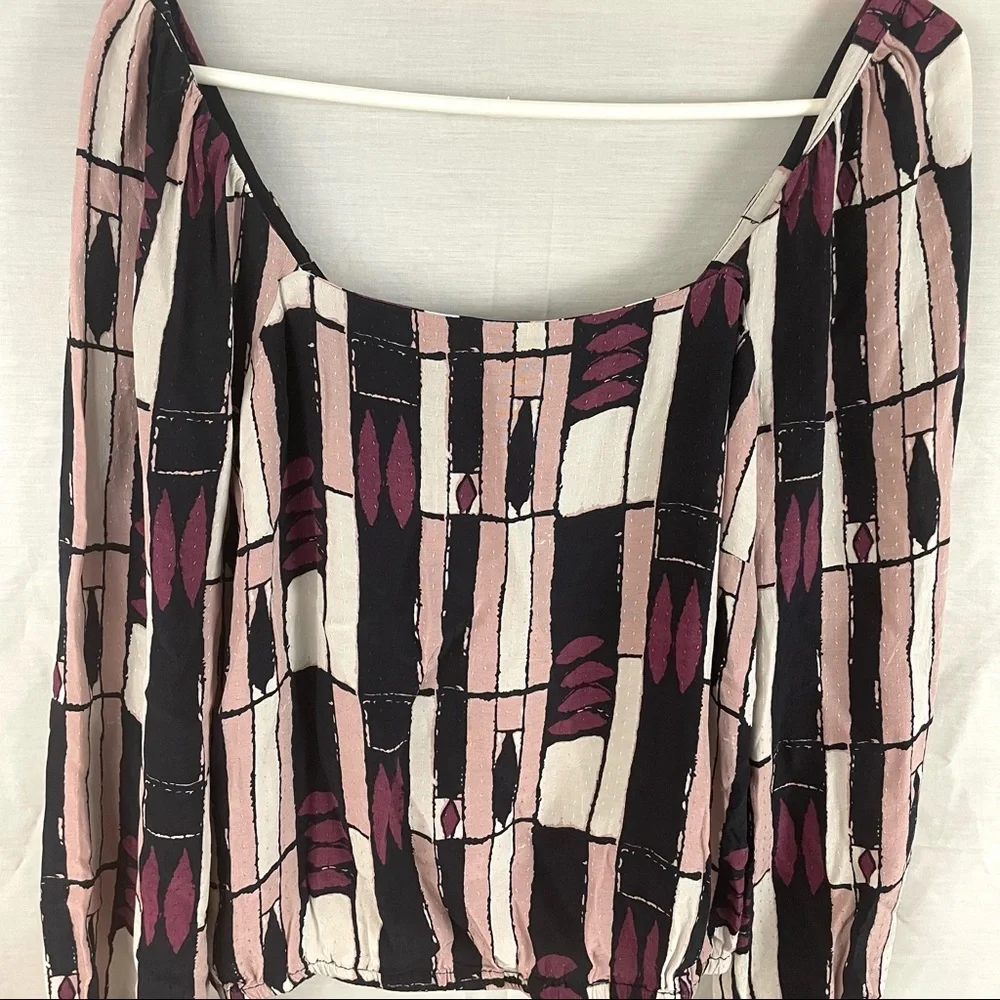 Anthropologie The Odells abstract print elastic waist women’s Size Small